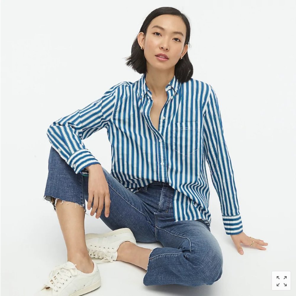 NWT J.Crew Classic-fit shirt in textured stripe